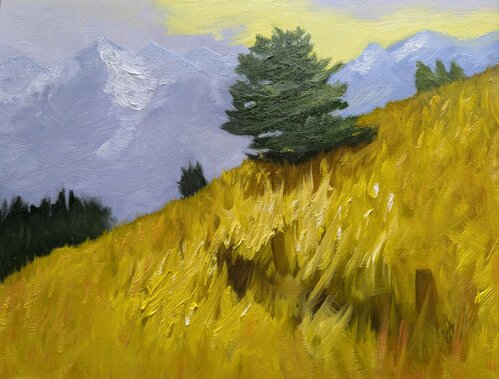 The Dancing Pine 9x12 Oil on canvas